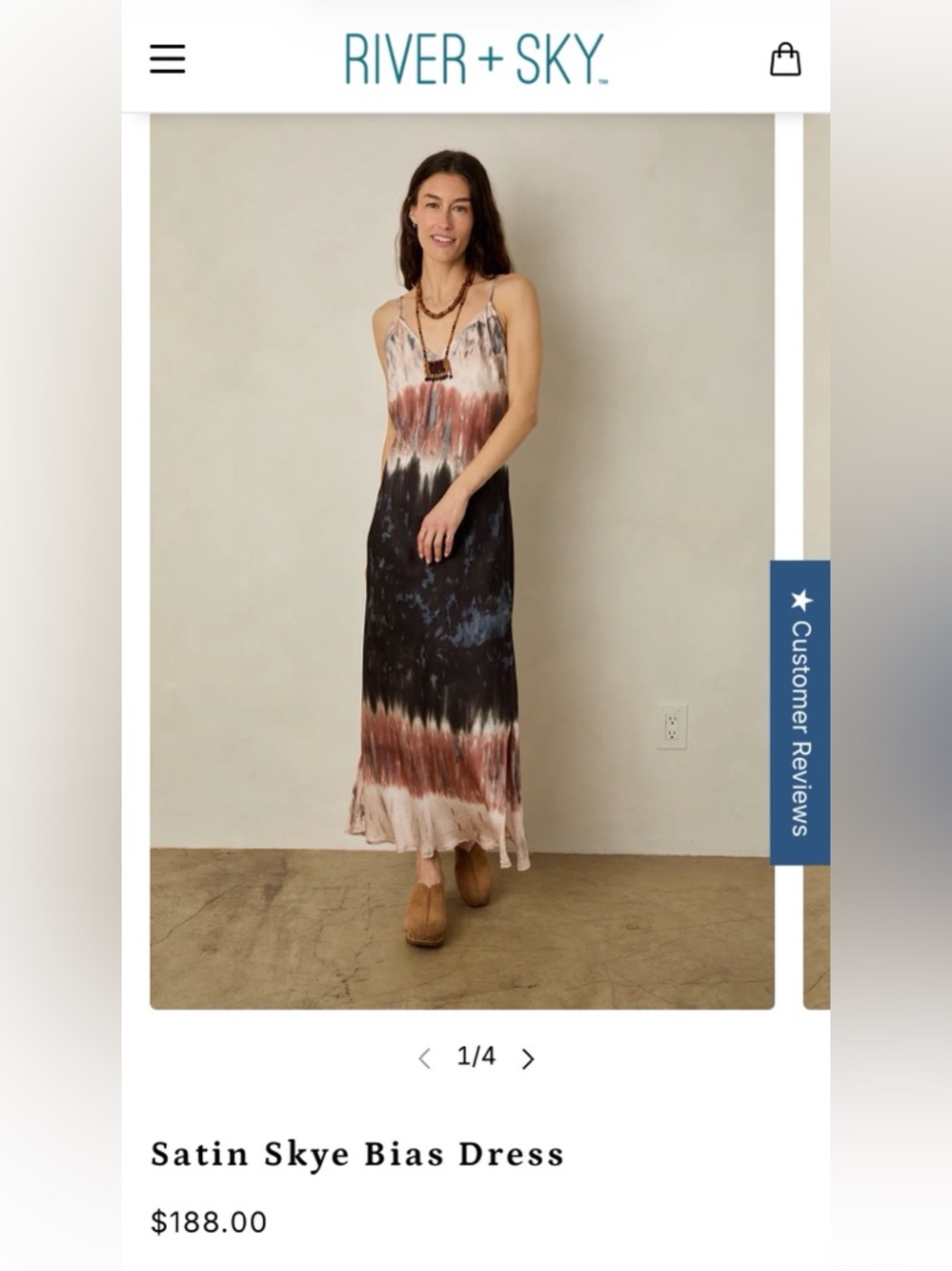 River + Sky brand 100% Satin Slip Maxi Dress in Blush and Charcoal Tie-Dye XL